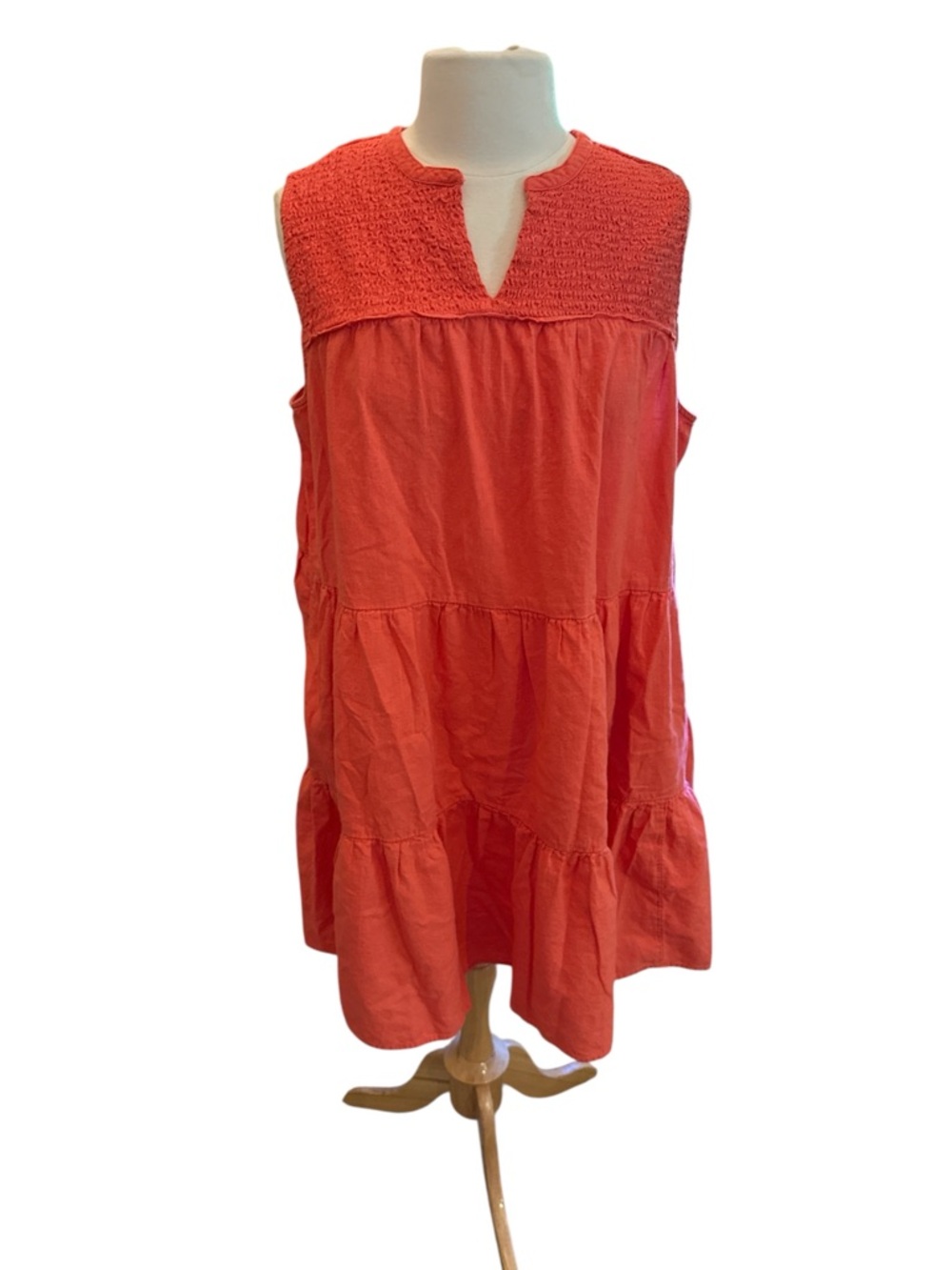 Crown & Ivy Women's Sleeveless Solid Smocked Peasant Dress Size XL - Picture 10 of 10